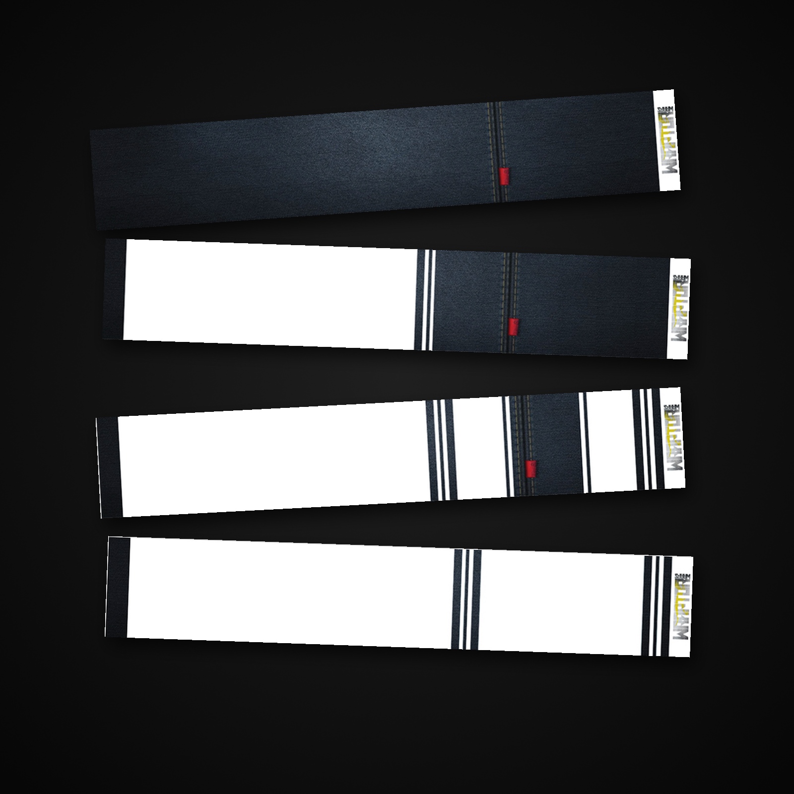 Dark Denim arrow wrap — 100mm or 150mm gloss vinyl arrow wraps · Pack of 13