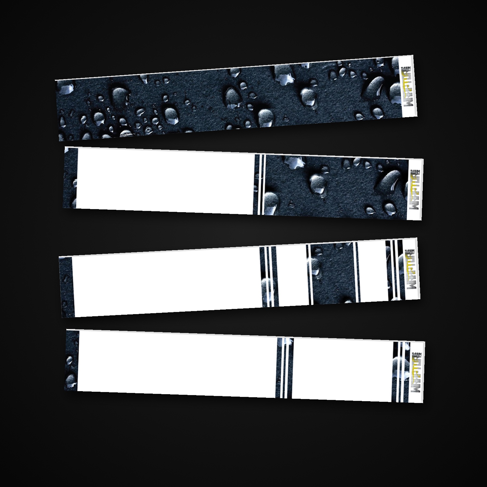 Water Droplets arrow wrap — 100mm or 150mm gloss vinyl arrow wraps · Pack of 13