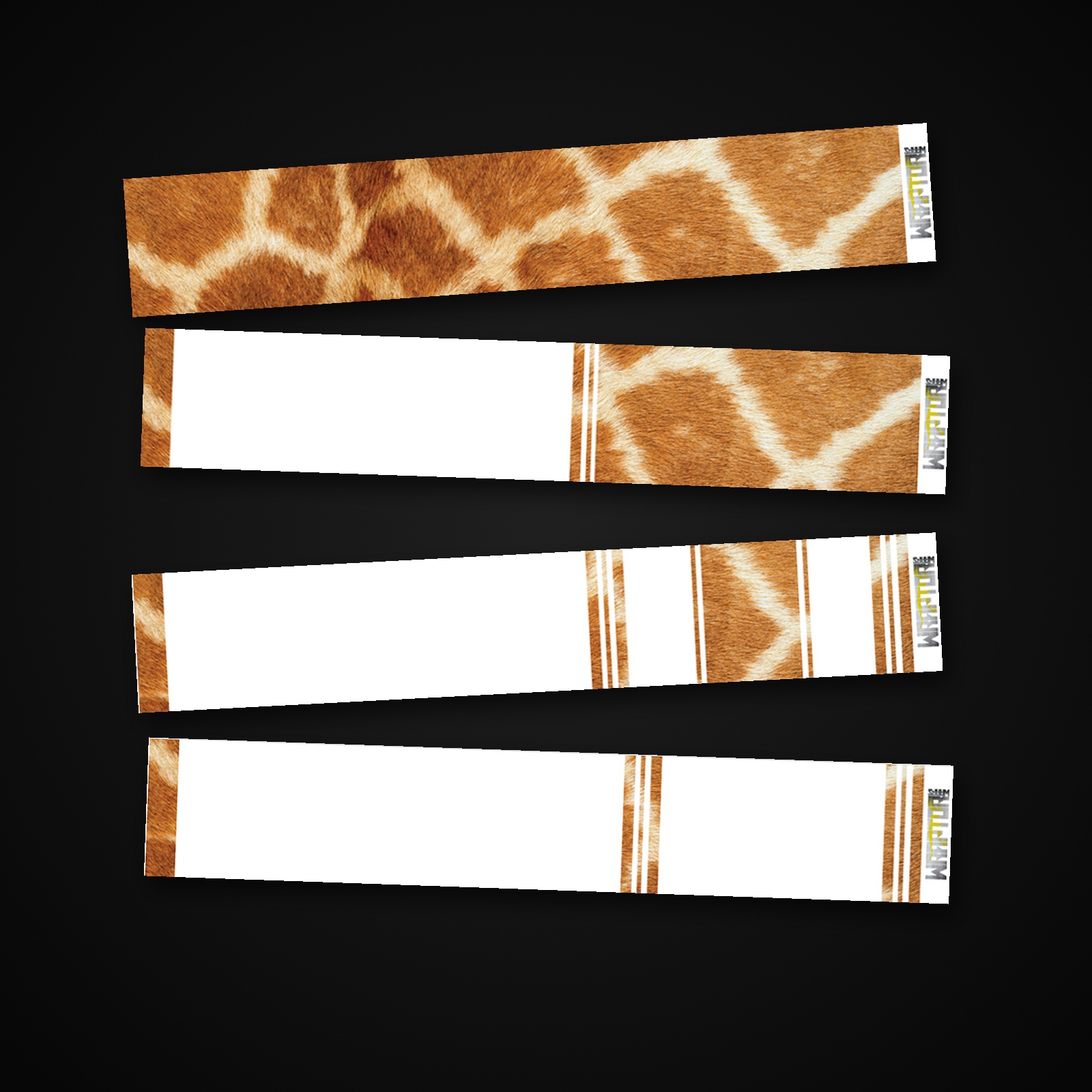 Giraffe HD arrow wrap — 100mm or 150mm gloss vinyl arrow wraps · Pack of 13