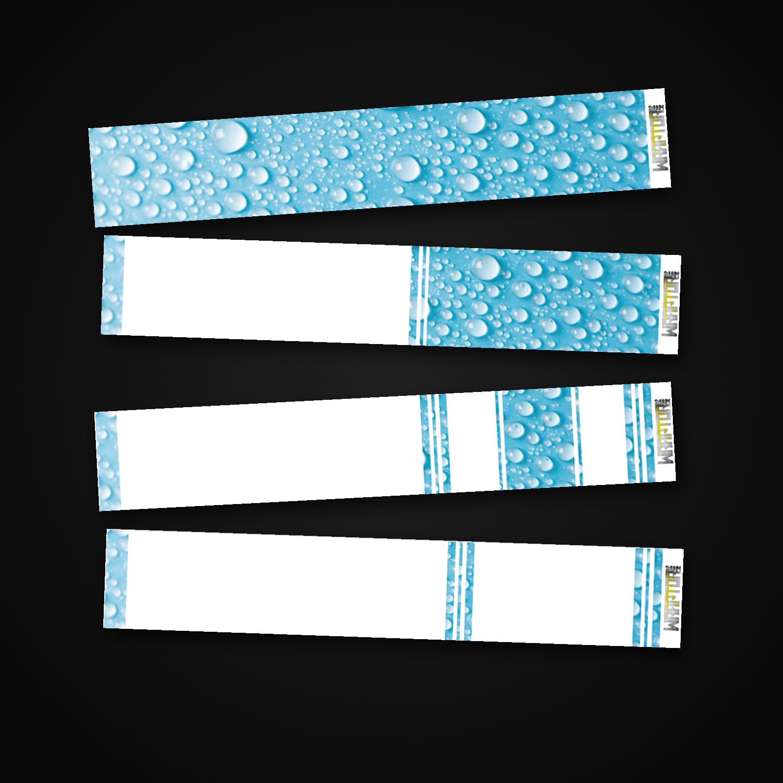 Blue Droplets arrow wrap — 100mm or 150mm gloss vinyl arrow wraps · Pack of 13