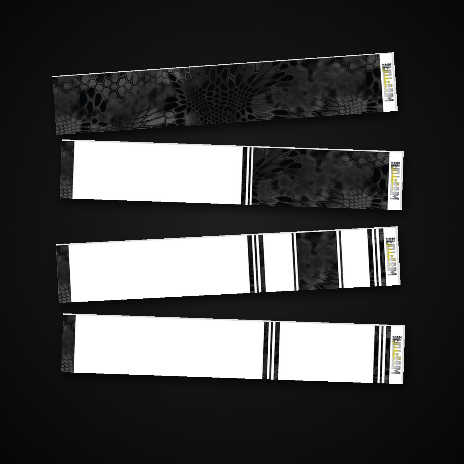 Typhon Kryptek Camo arrow wrap — 100mm or 150mm gloss vinyl arrow wraps · Pack of 13