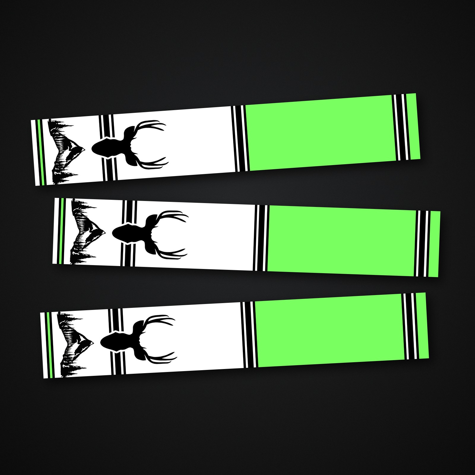 Traditional Bold Deer arrow wrap — 150mm gloss vinyl arrow wraps · Pack of 13