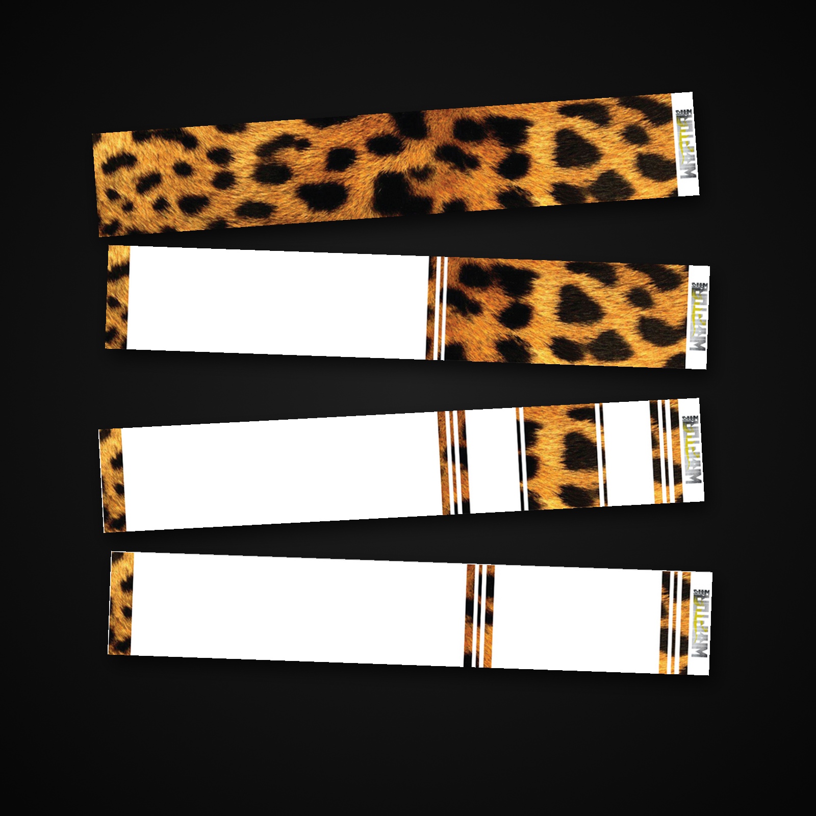 Cheetah HD arrow wrap — 100mm or 150mm gloss vinyl arrow wraps · Pack of 13