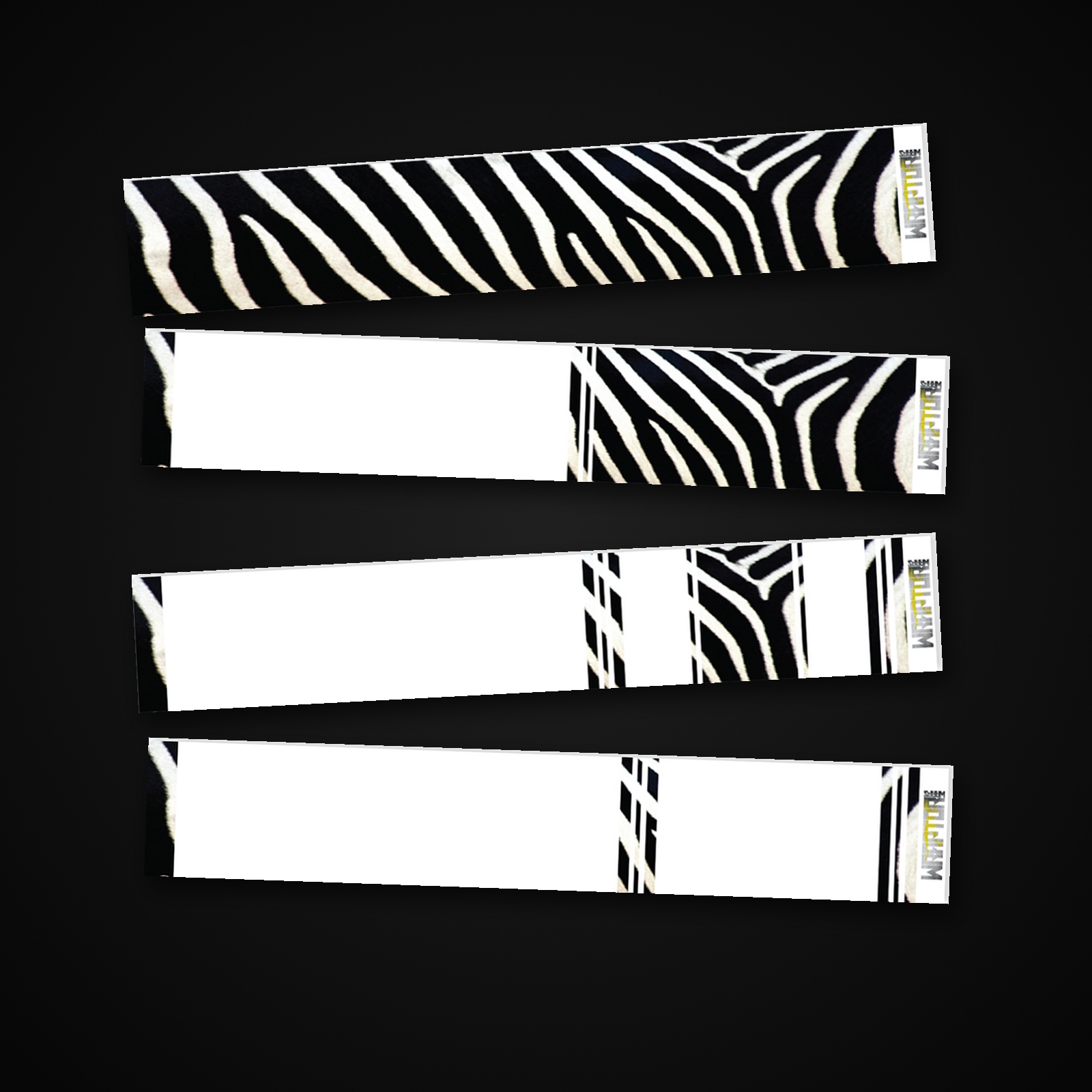 Zebra HD arrow wrap — 100mm or 150mm gloss vinyl arrow wraps · Pack of 13