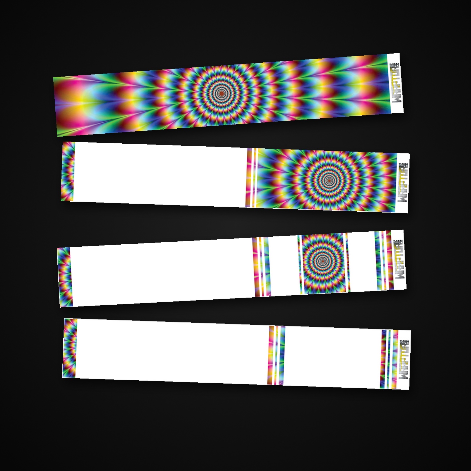 Head Trip arrow wrap — 100mm or 150mm gloss vinyl arrow wraps · Pack of 13