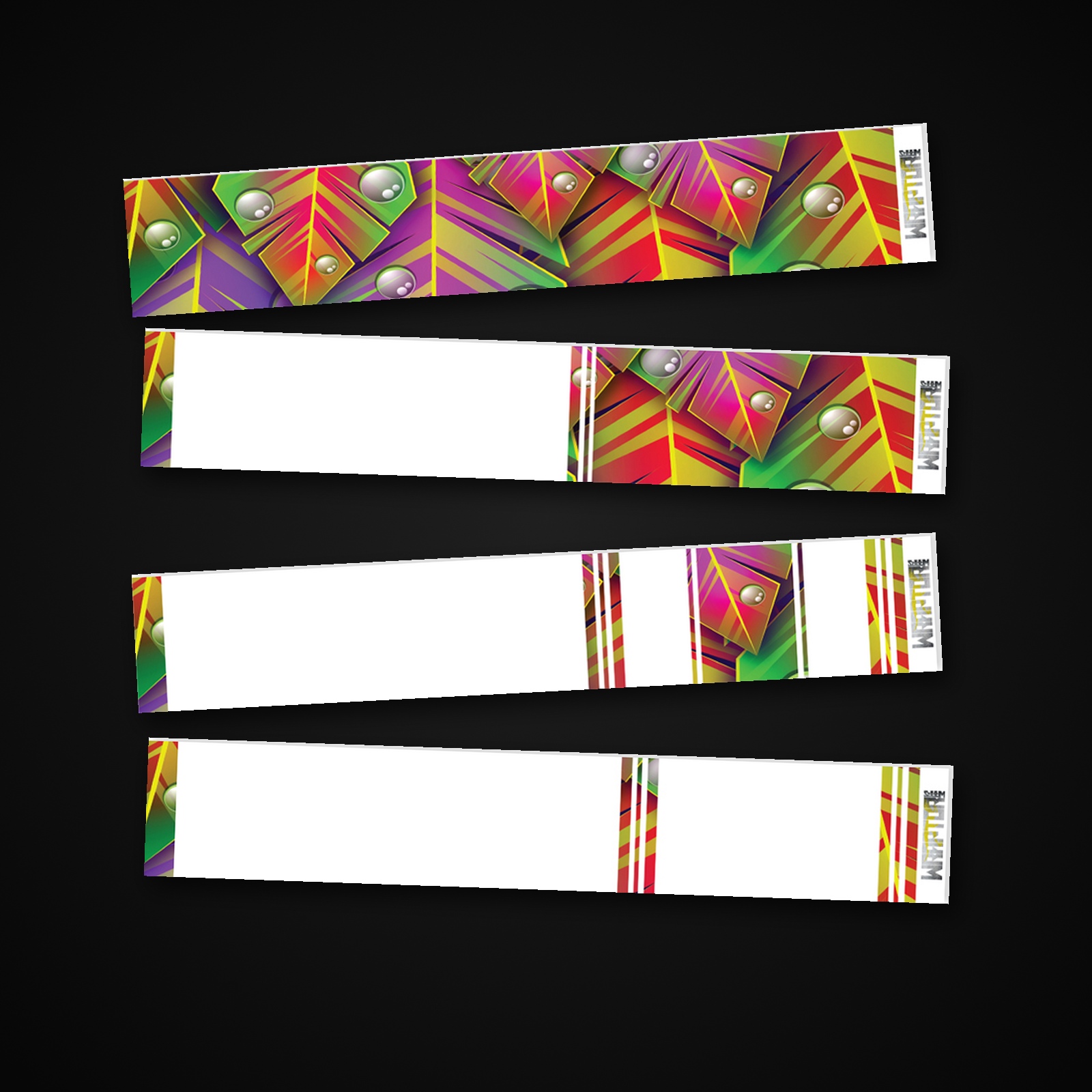 Neon Jungle arrow wrap — 100mm or 150mm gloss vinyl arrow wraps · Pack of 13