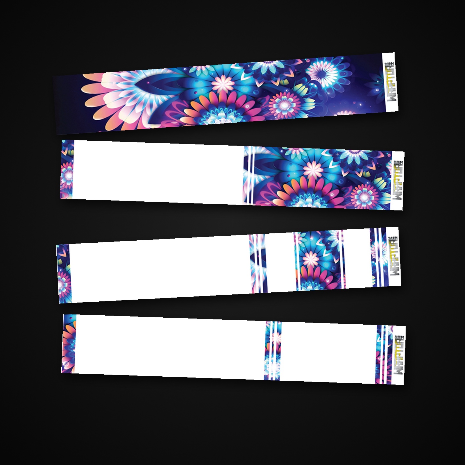 Neon Bloom arrow wrap — 100mm or 150mm gloss vinyl arrow wraps · Pack of 13