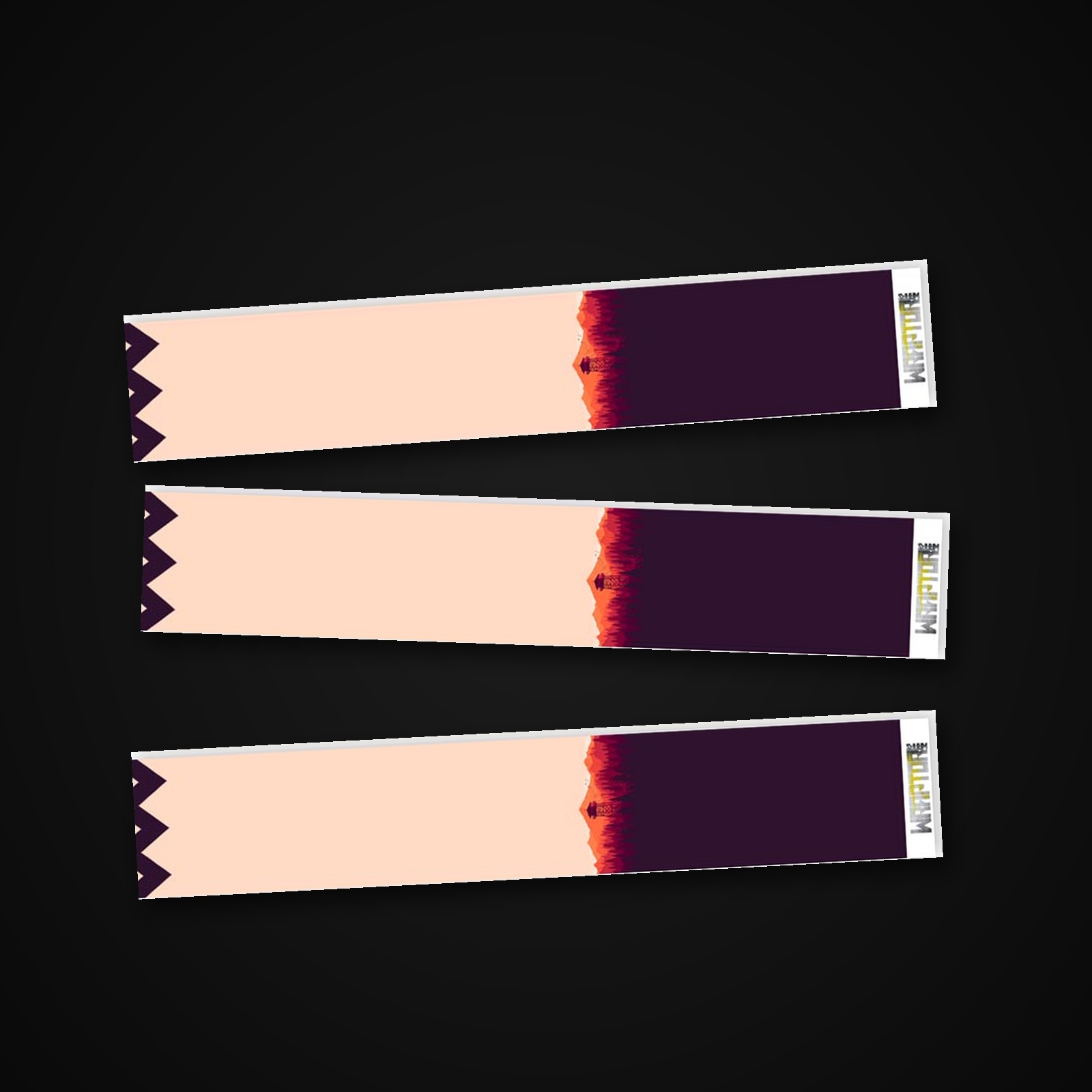Mountain Dusk arrow wrap — 100mm or 150mm gloss vinyl arrow wraps · Pack of 13